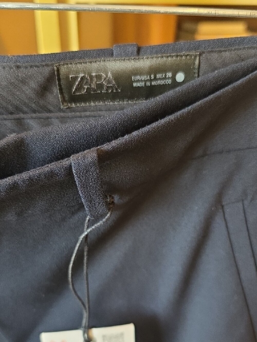 Womens ZARA Navy Dress Pants - Tailored Straight Fit - Picture 3 of 6